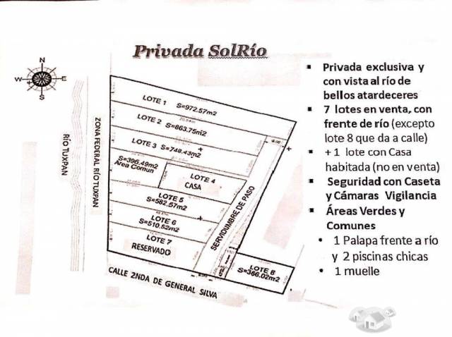 PREVENTA DE LOTE 582 m2 EN PRIVADA EXCLUSIVA JUNTO AL RÍO TUXPAN