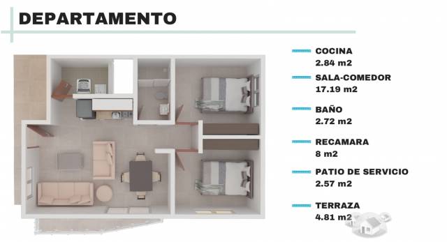 Departamentos en Preventa acepta INFONAVIT Col. Nuevo León Cuautlancingo cerca Plaza San Diego