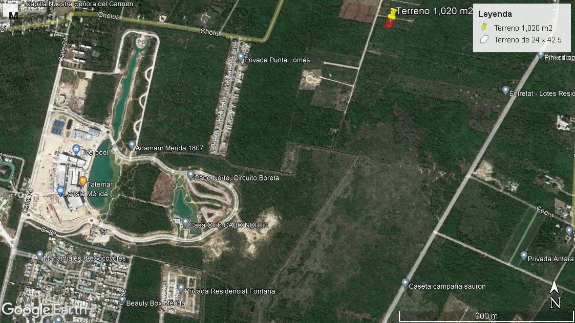 Terreno en  venta a espaldas de cabo norte Mérida, Yucatan.