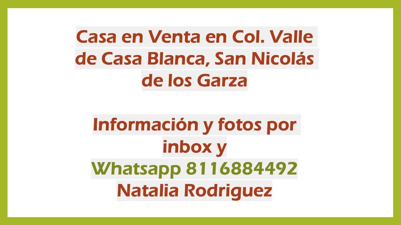 Casa en Venta en Valle de Casa Blanca, San NIcolas de los Garza