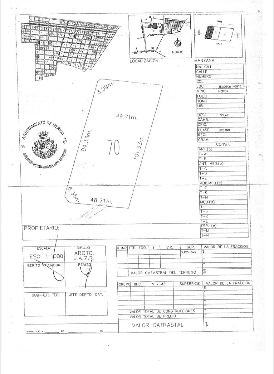 Terreno en  VENTA en Temozon, cabeza de esquina, Mérida