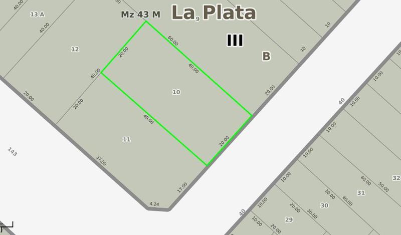 Terreno en Venta en La Plata  Calle 40 E/ 142 y 143
