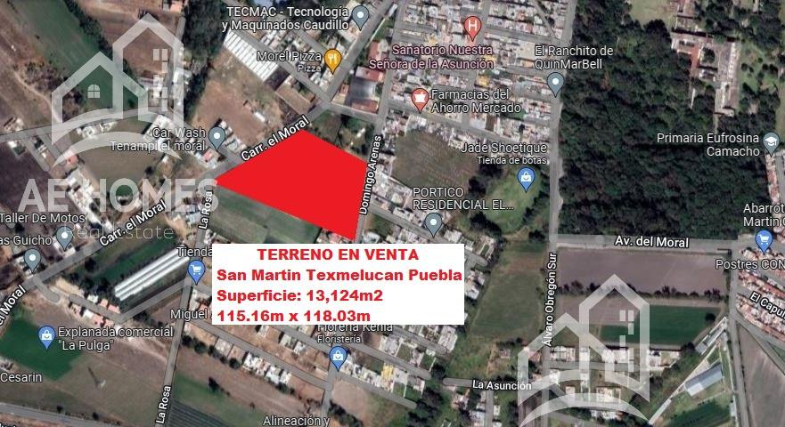 SE VENDE TERRENO DE 1HA FRENTE A CARRETERA EN TEXMELUCAN PUEBLA DOBLE FRENTE AE41