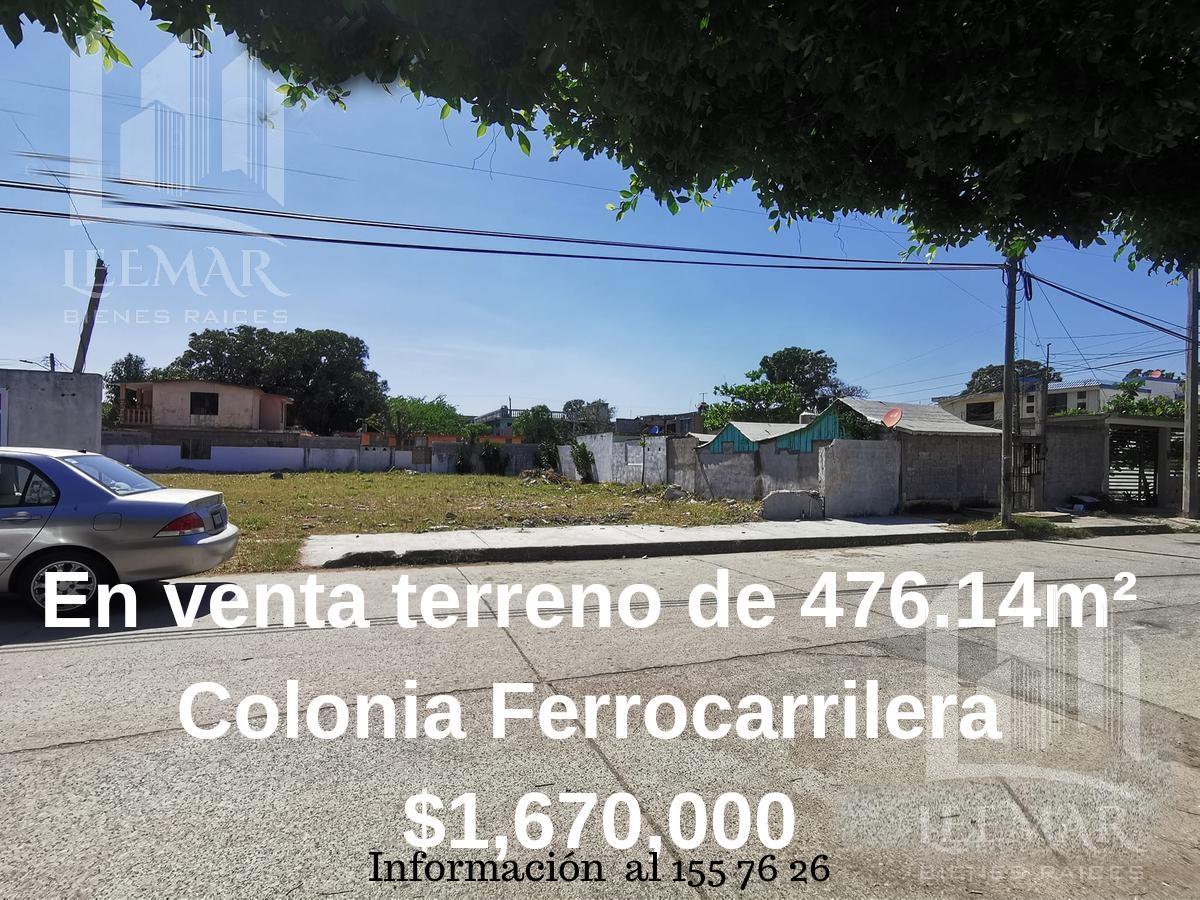 TERRENO EN VENTA EN COLONIA FERROCARRILERA $1,670,000 INF. 833.155.76.26